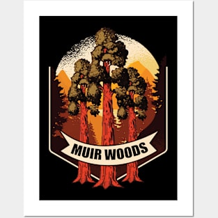 Muir Woods National Park California Retro Art Posters and Art